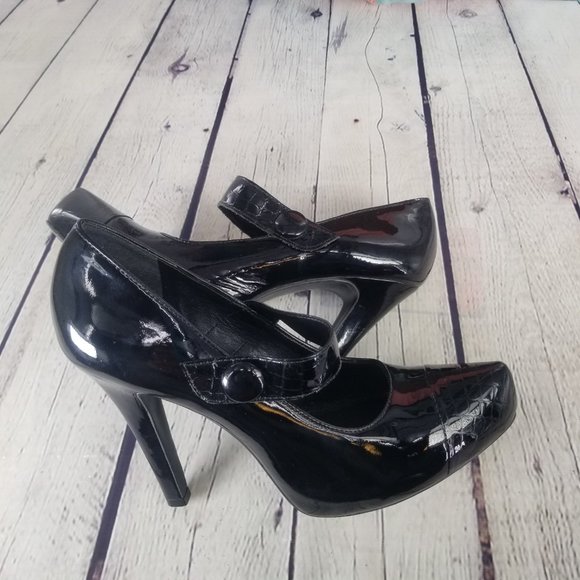 Giani Bini Black Platform Heels Sz 8.5M - Picture 6 of 8